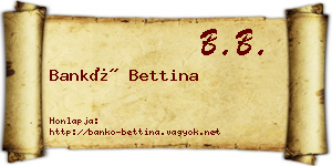 Bankó Bettina névjegykártya